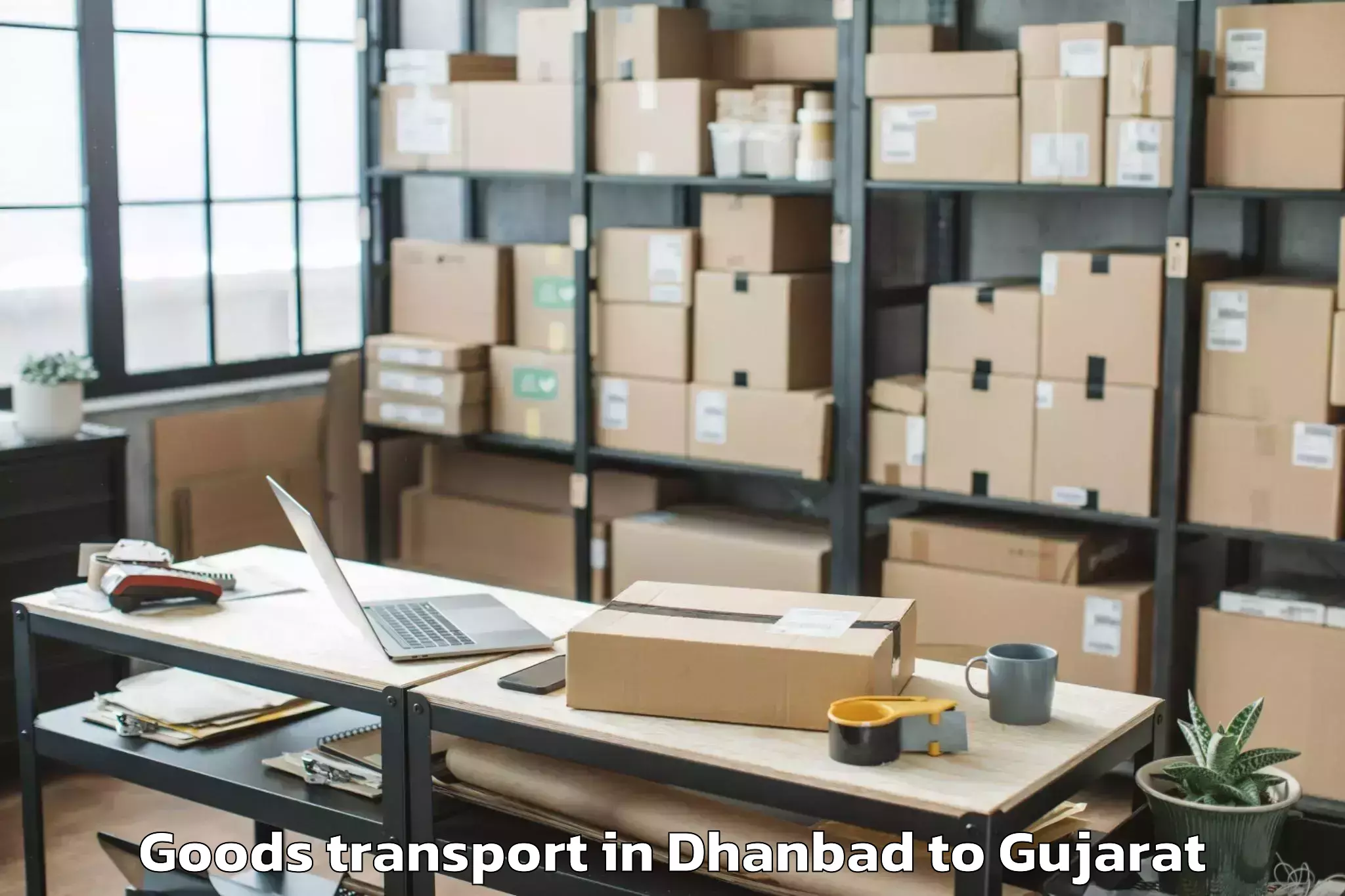 Trusted Dhanbad to Chalala Goods Transport